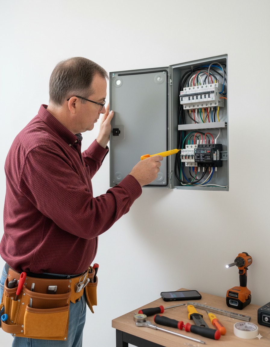 Professional electrical panel work and repairs by licensed technician